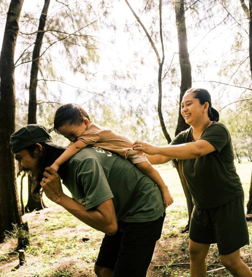 Secured friends during camping